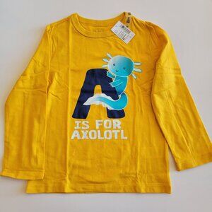 Children's Place Yellow Long Sleeve Crew Neck Graphic Tee - NEW - Boys Size 4T